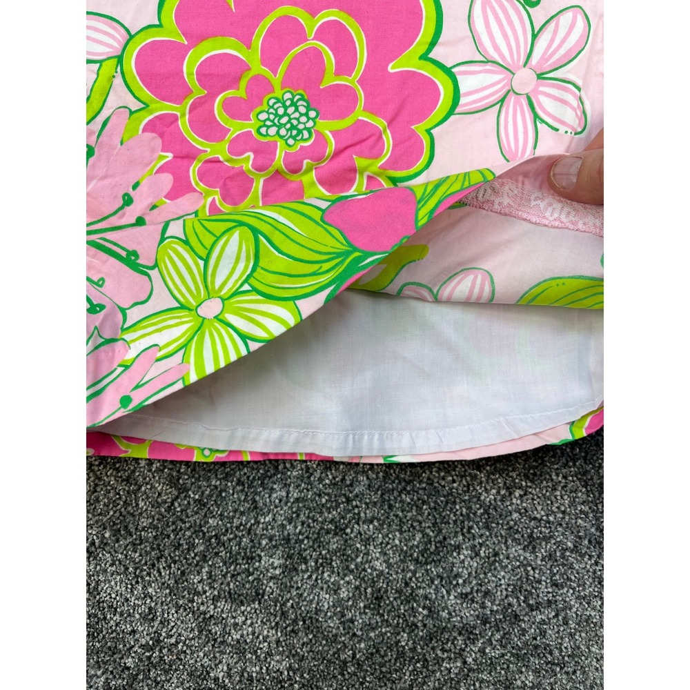 Lilly Pulitzer Floral Rosette Neck Shift Dress Pink Green Girls Size 2 - Picture 9 of 10